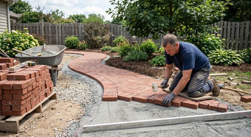 Brick Hardscape Installation in West Hartford, CT